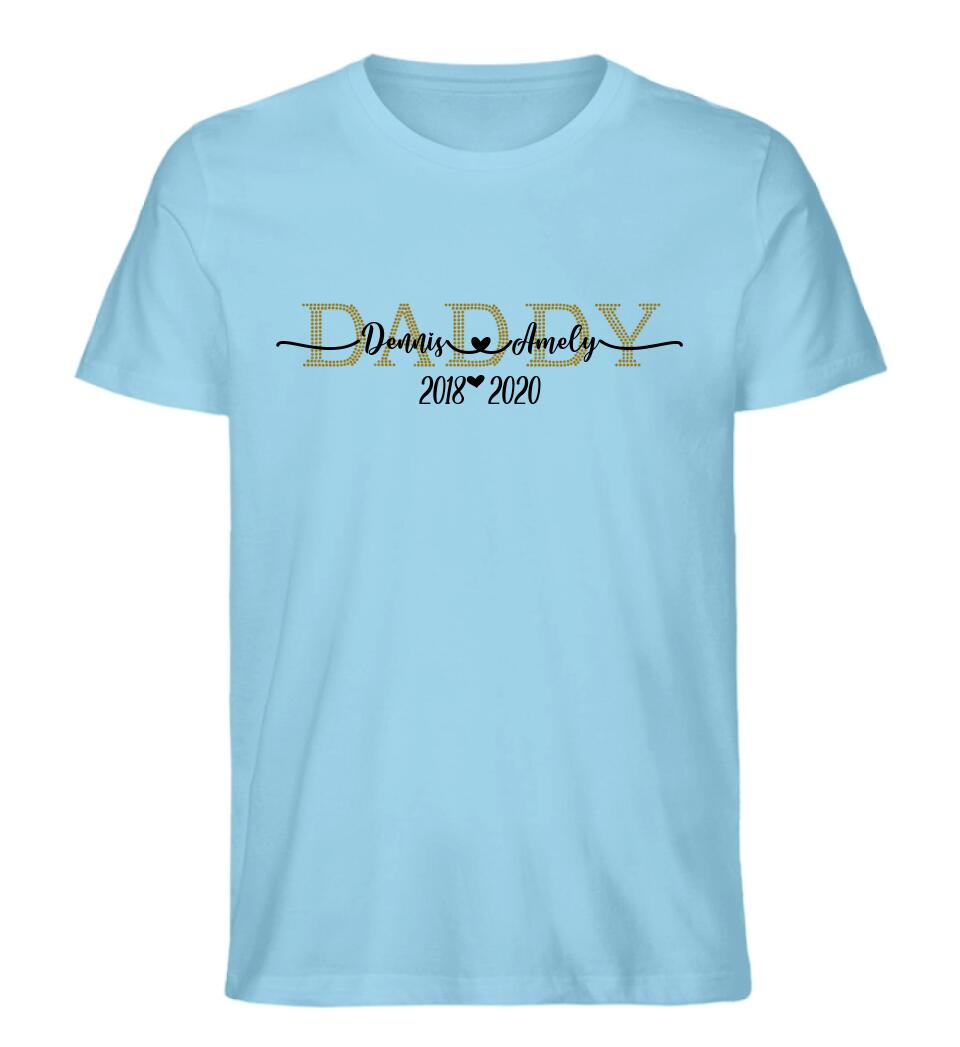 Daddy & Mommy personalisiertes Premium Shirt aus Biobaumwolle