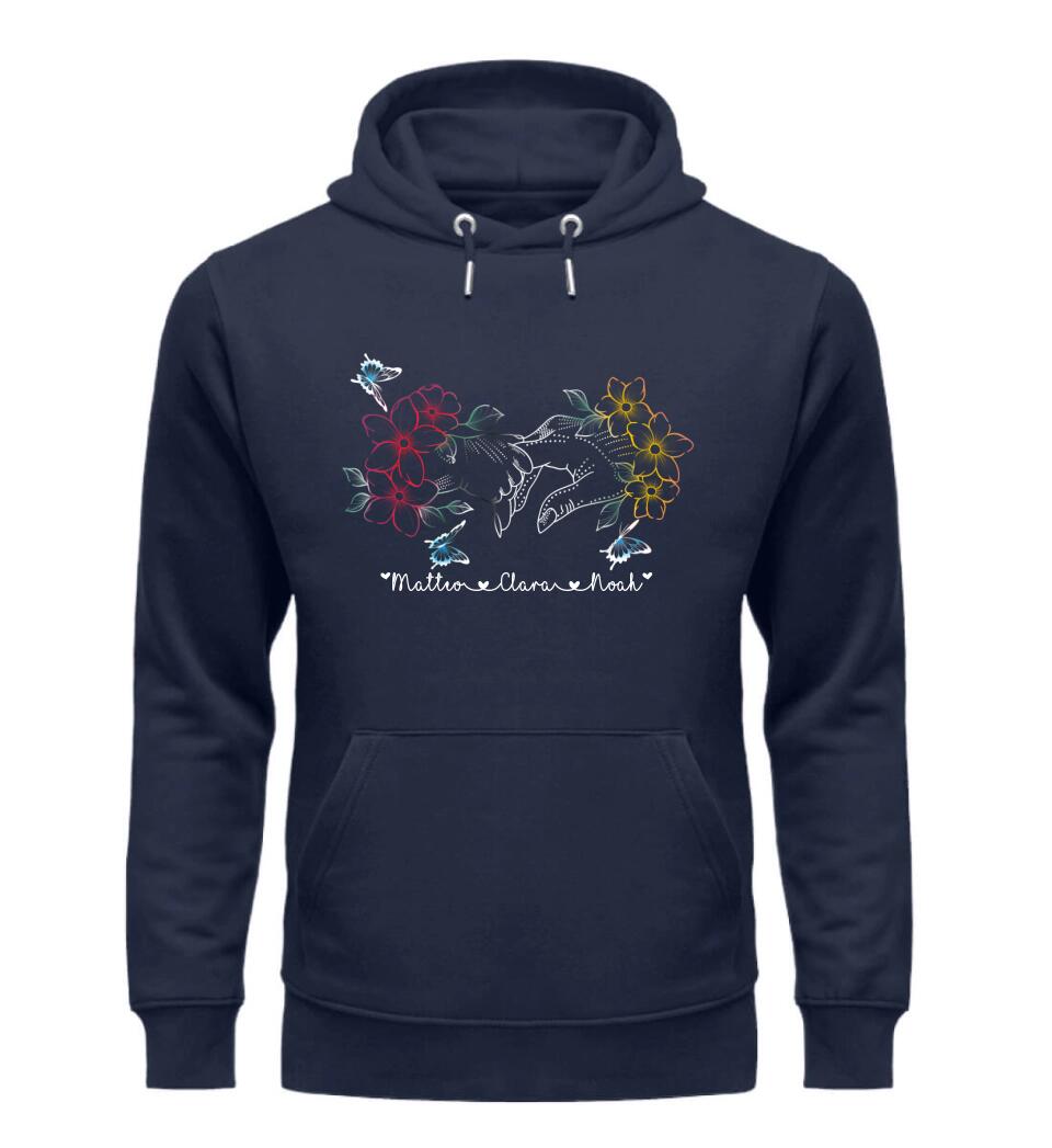 Blumenhände Hoodie Personalisierbar