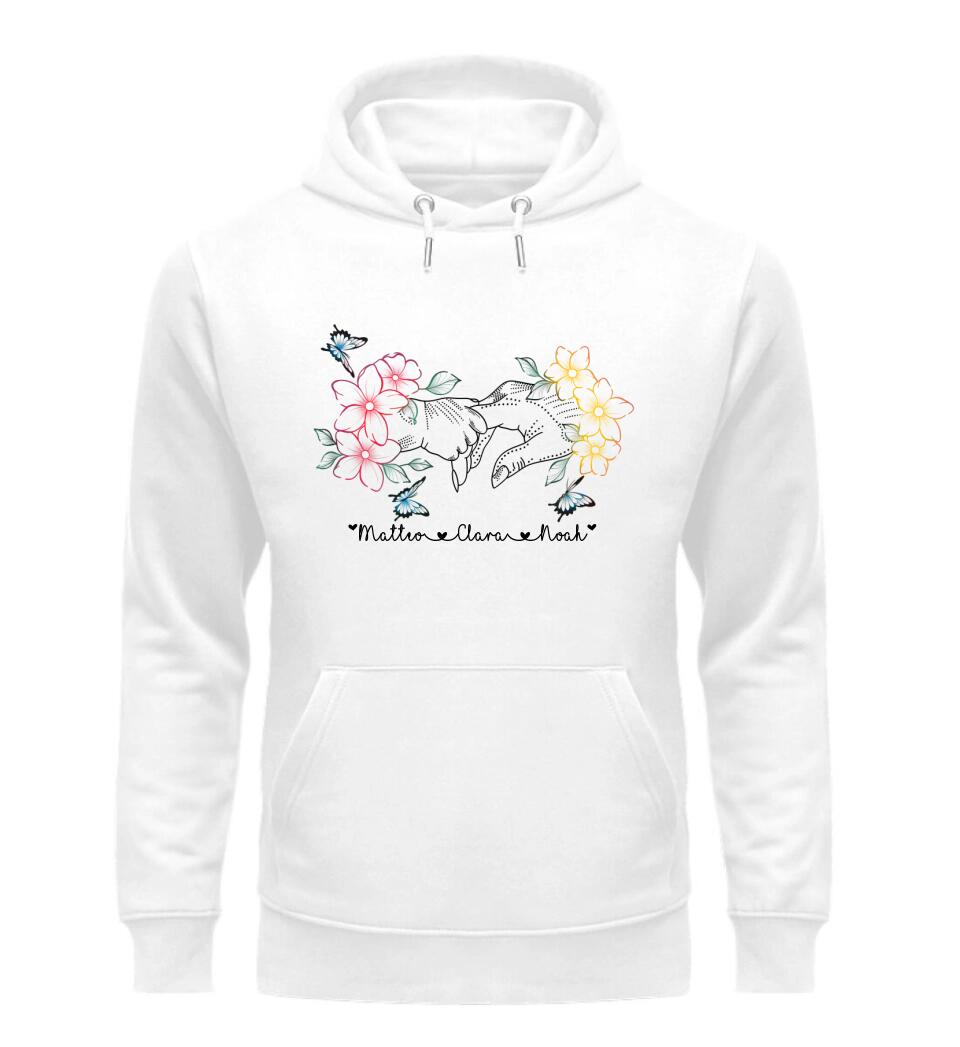 Blumenhände Hoodie Personalisierbar