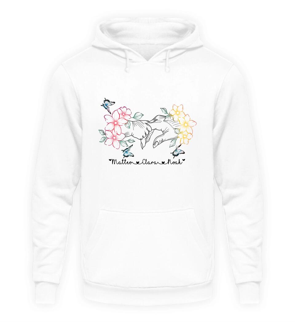 Blumenhände Hoodie Personalisierbar