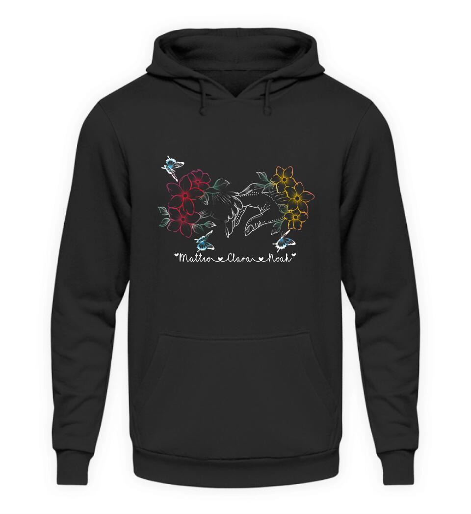 Blumenhände Hoodie Personalisierbar