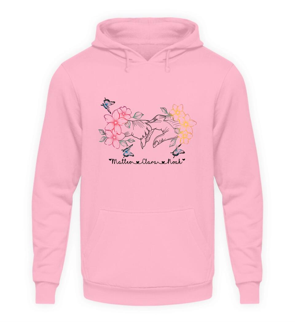 Blumenhände Hoodie Personalisierbar