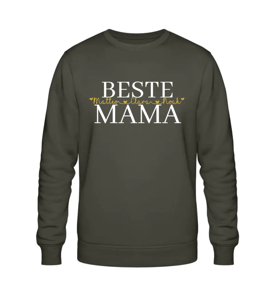 Beste Mama Premium Sweatshirt Pullover - viele Kindernamen personalisierbar