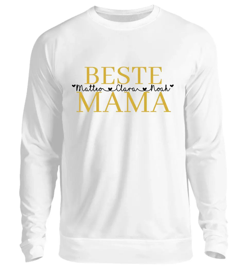 Beste Mama Premium Sweatshirt Pullover - viele Kindernamen personalisierbar