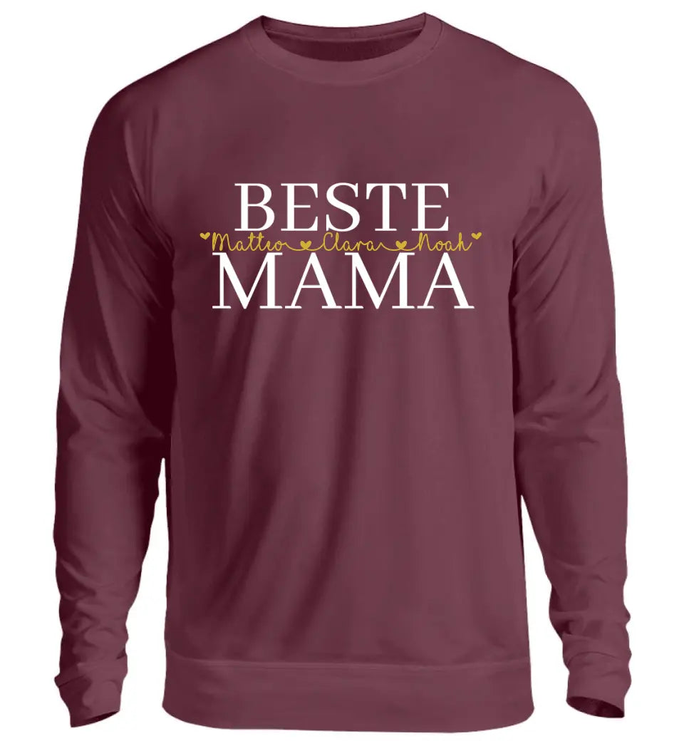 Beste Mama Premium Sweatshirt Pullover - viele Kindernamen personalisierbar