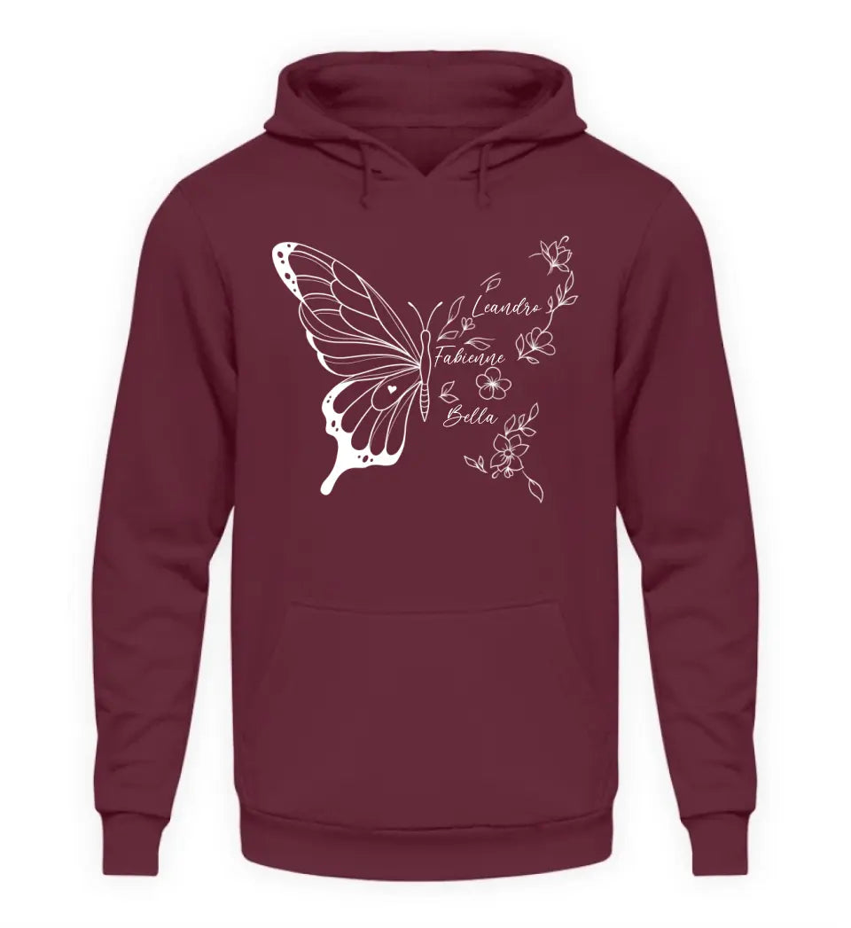 Schmetterlingsblume Hoodie Personalisierbar