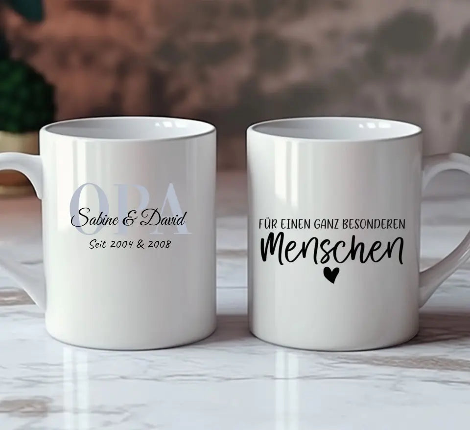 Tasse für Opa Oma Papa Mama und die ganze Familie personalisierbar