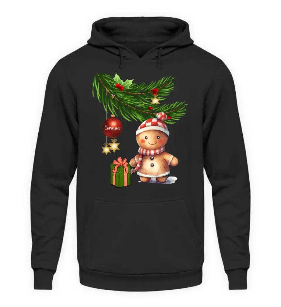 Premium Hoodie mit Lebkuchen Familie - Weihnachtsmotiv personalisierbar - Familienset Lebkuchenfrau Lebkuchenmann