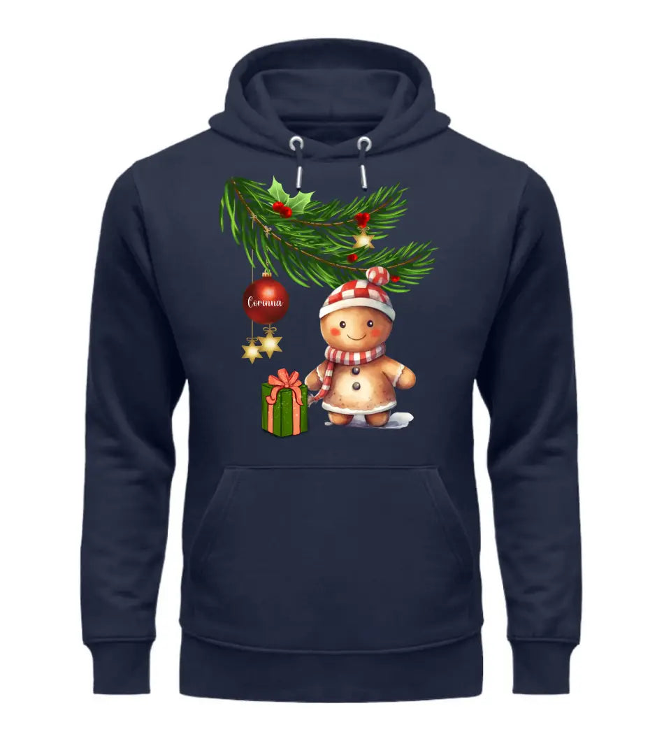 Premium Hoodie mit Lebkuchen Familie - Weihnachtsmotiv personalisierbar - Familienset Lebkuchenfrau Lebkuchenmann