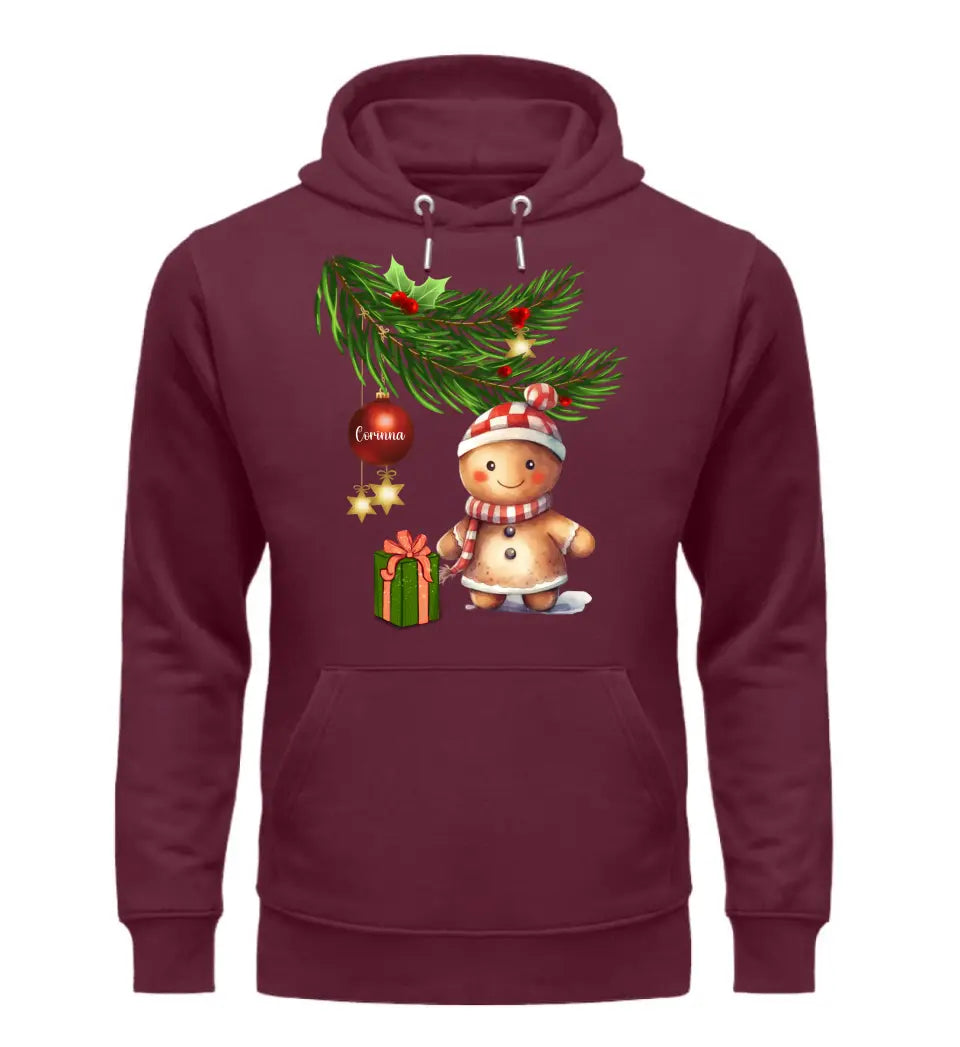 Premium Hoodie mit Lebkuchen Familie - Weihnachtsmotiv personalisierbar - Familienset Lebkuchenfrau Lebkuchenmann