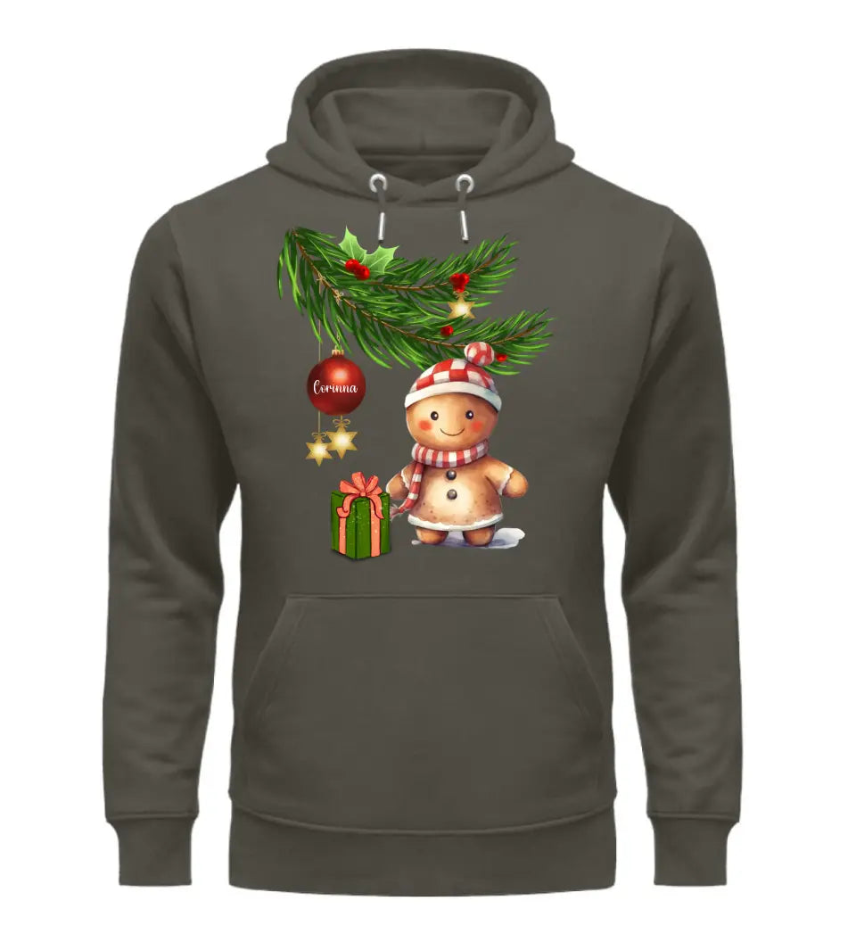 Premium Hoodie mit Lebkuchen Familie - Weihnachtsmotiv personalisierbar - Familienset Lebkuchenfrau Lebkuchenmann