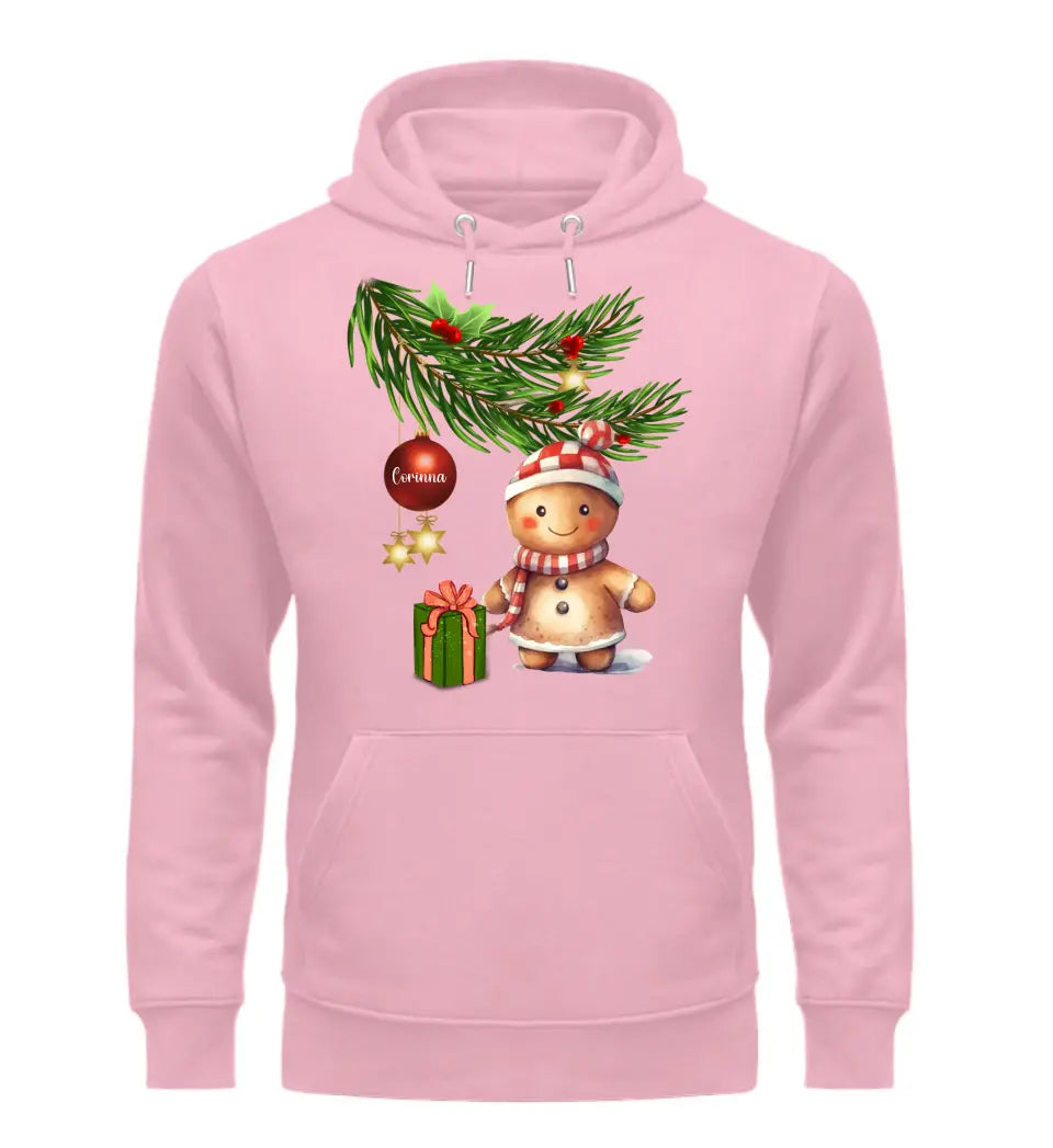 Premium Hoodie mit Lebkuchen Familie - Weihnachtsmotiv personalisierbar - Familienset Lebkuchenfrau Lebkuchenmann