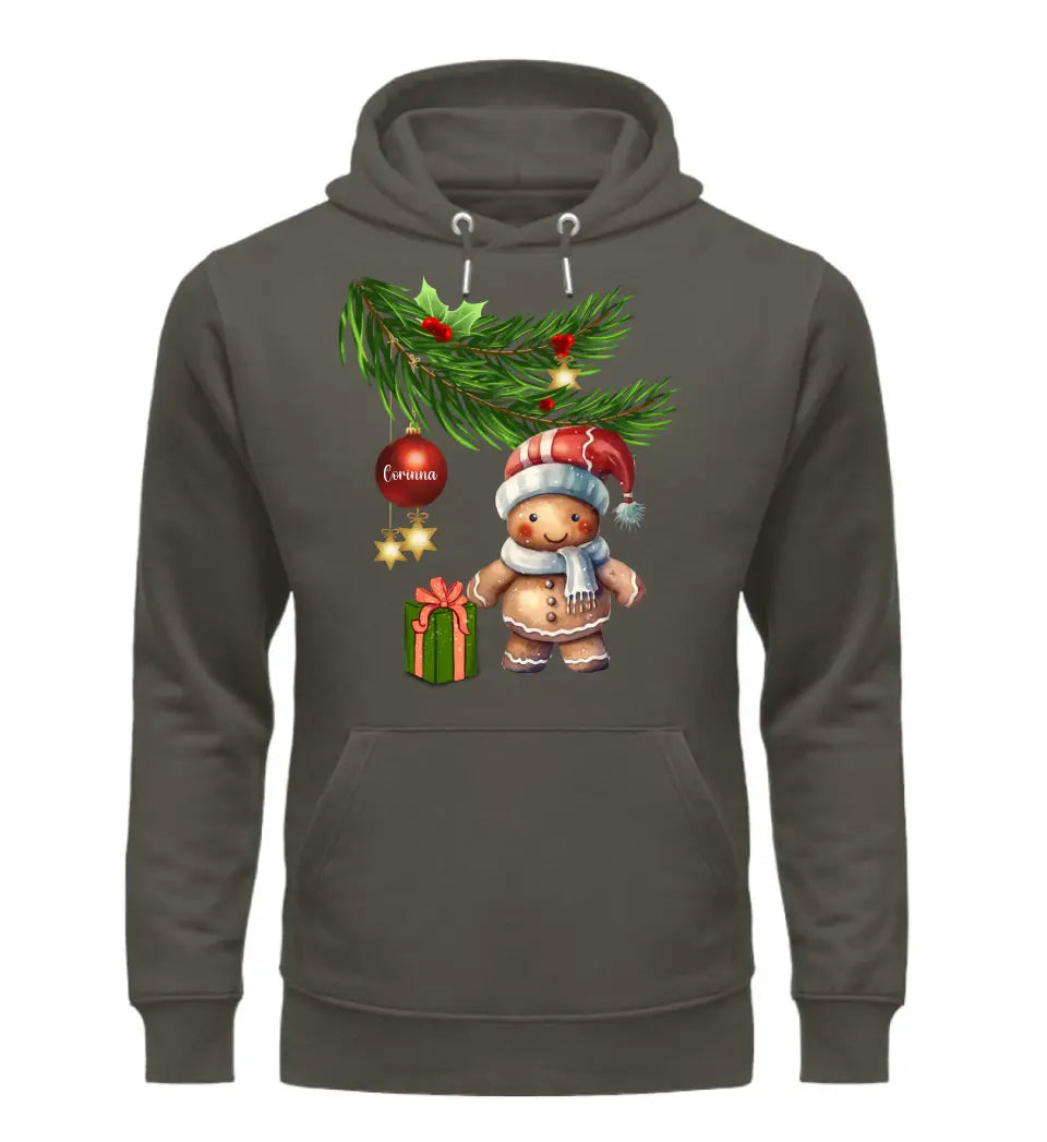 Premium Hoodie mit Lebkuchen Familie - Weihnachtsmotiv personalisierbar - Familienset Lebkuchenmann Lebkuchenfrau