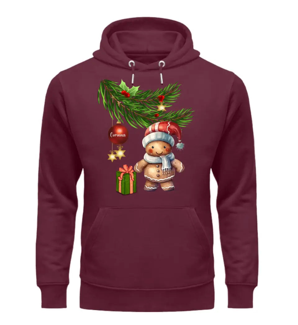 Premium Hoodie mit Lebkuchen Familie - Weihnachtsmotiv personalisierbar - Familienset Lebkuchenmann Lebkuchenfrau