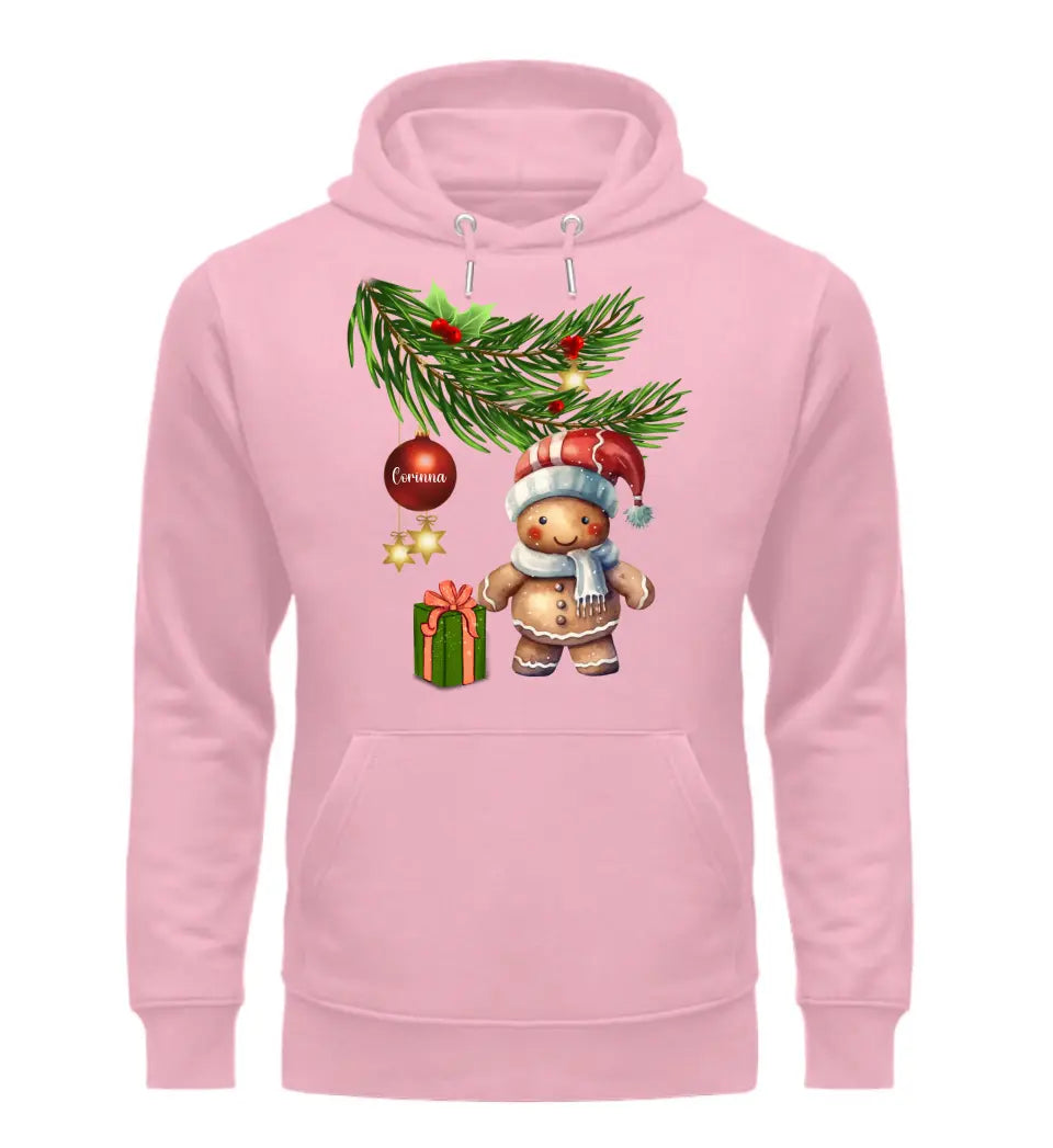 Premium Hoodie mit Lebkuchen Familie - Weihnachtsmotiv personalisierbar - Familienset Lebkuchenmann Lebkuchenfrau