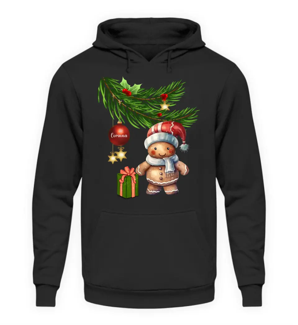 Premium Hoodie mit Lebkuchen Familie - Weihnachtsmotiv personalisierbar - Familienset Lebkuchenmann Lebkuchenfrau