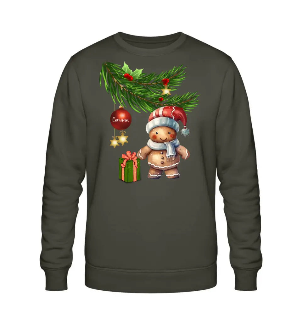 Premium Sweatshirt Pullover mit Lebkuchen Familie - Weihnachtsmotiv personalisierbar - Familienset Lebkuchenmann Lebkuchenfrau