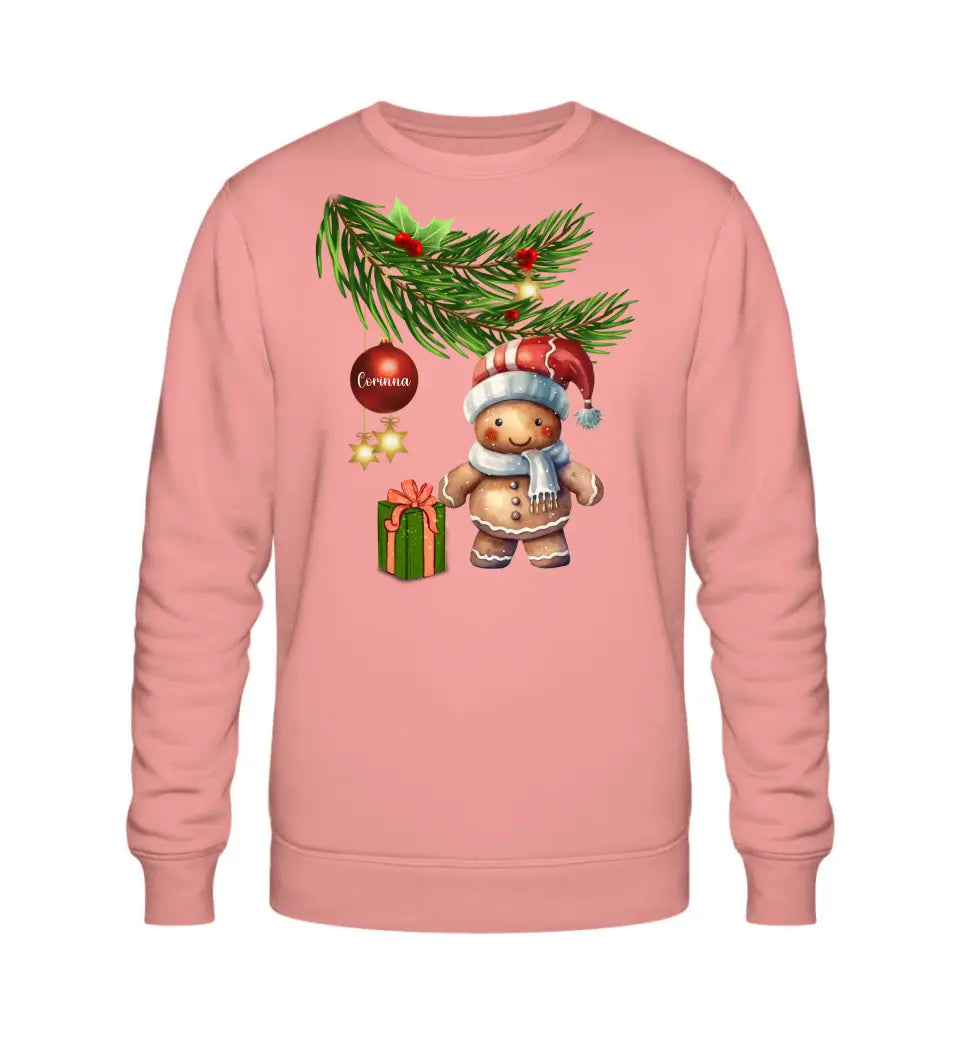 Premium Sweatshirt Pullover mit Lebkuchen Familie - Weihnachtsmotiv personalisierbar - Familienset Lebkuchenmann Lebkuchenfrau