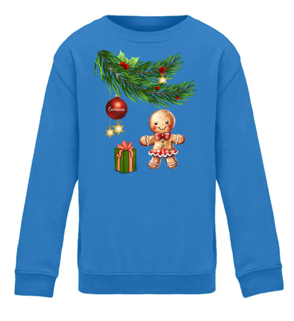 Premium Kinder Pullover mit Lebkuchen Familie - Weihnachtsmotiv personalisierbar - Familienset Lebkuchenmädchen Lebkuchenjunge