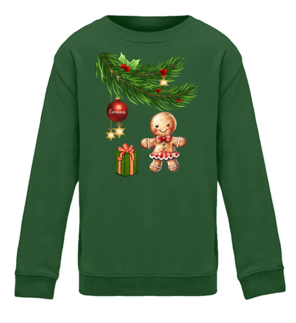 Premium Kinder Pullover mit Lebkuchen Familie - Weihnachtsmotiv personalisierbar - Familienset Lebkuchenmädchen Lebkuchenjunge