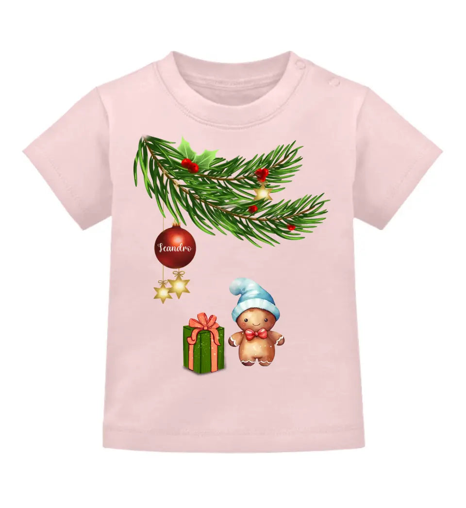 Baby T-Shirt mit Lebkuchen Familie - Weihnachtsmotiv personalisierbar - Familienset Lebkuchen Babyjunge Babymädchen