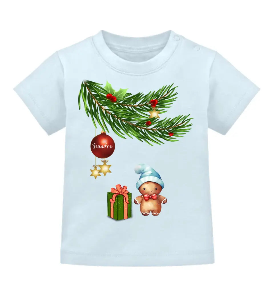 Baby T-Shirt mit Lebkuchen Familie - Weihnachtsmotiv personalisierbar - Familienset Lebkuchen Babyjunge Babymädchen