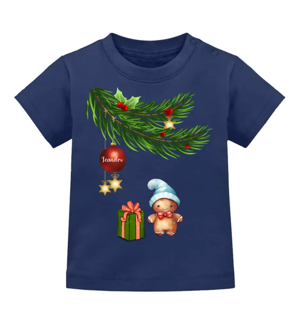 Baby T-Shirt mit Lebkuchen Familie - Weihnachtsmotiv personalisierbar - Familienset Lebkuchen Babyjunge Babymädchen