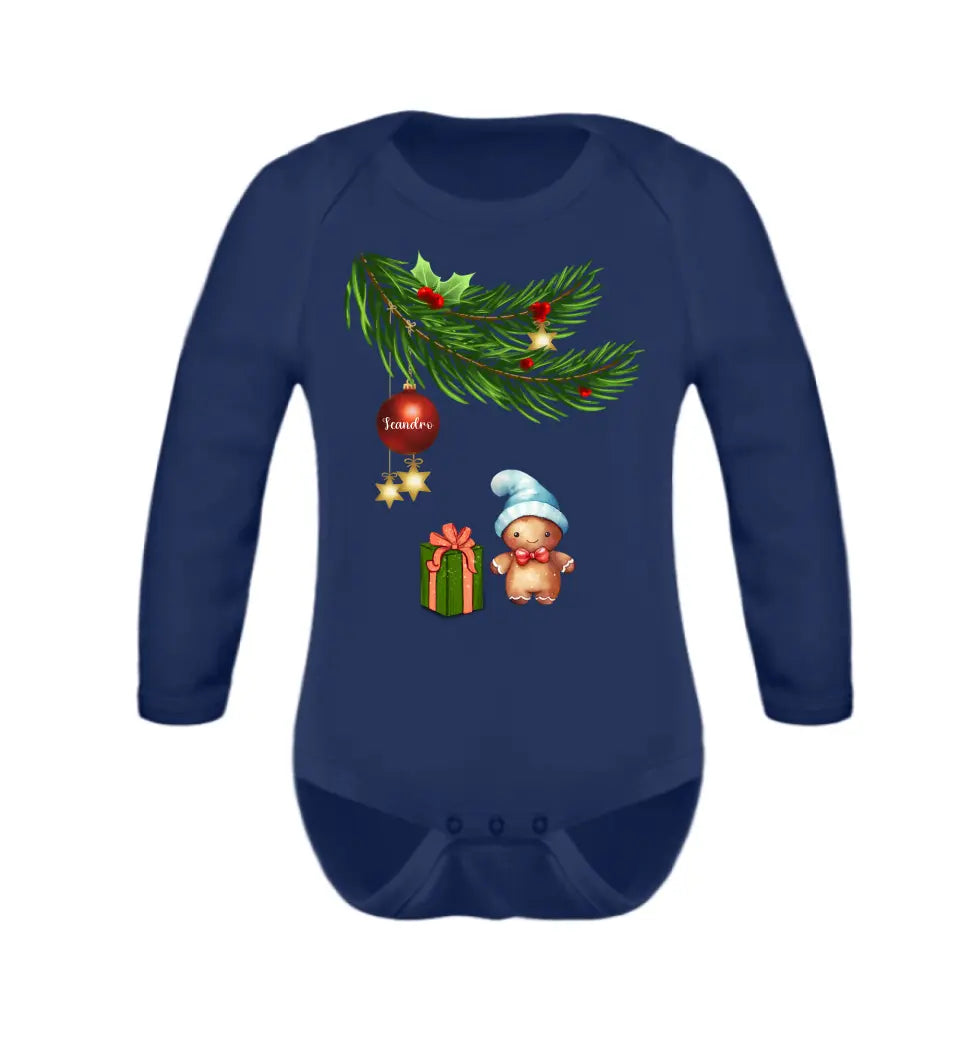 Baby T-Shirt mit Lebkuchen Familie - Weihnachtsmotiv personalisierbar - Familienset Lebkuchen Babyjunge Babymädchen