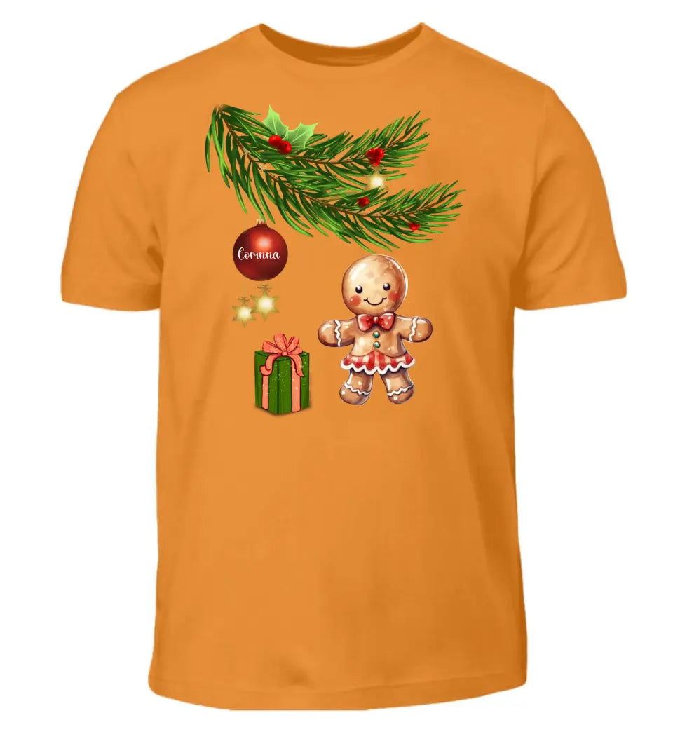 Kinder T-Shirt mit Lebkuchen Familie - Weihnachtsmotiv personalisierbar - Familienset Lebkuchen Mädchen Junge