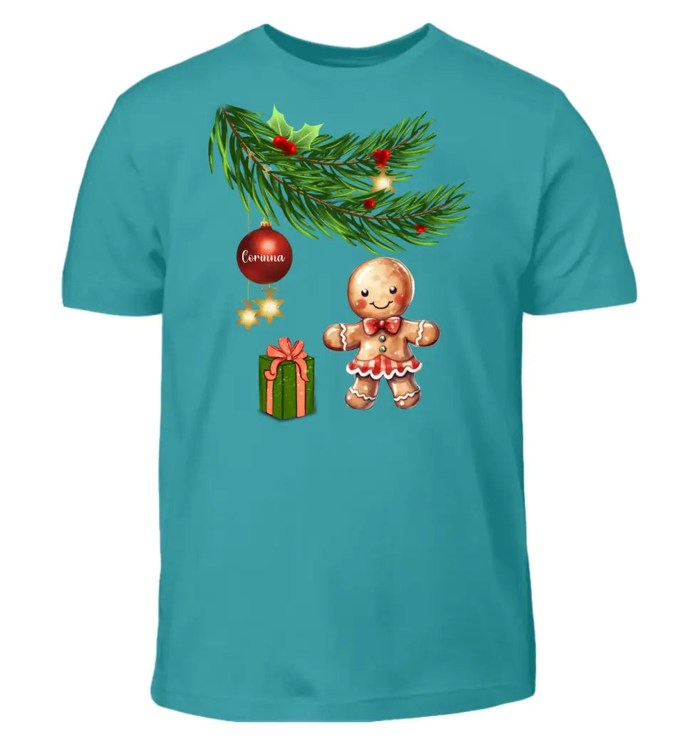 Kinder T-Shirt mit Lebkuchen Familie - Weihnachtsmotiv personalisierbar - Familienset Lebkuchen Mädchen Junge