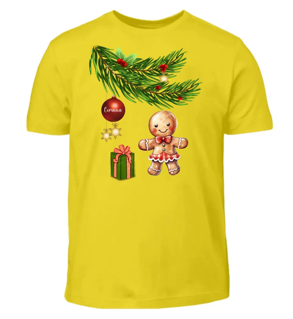 Kinder T-Shirt mit Lebkuchen Familie - Weihnachtsmotiv personalisierbar - Familienset Lebkuchen Mädchen Junge