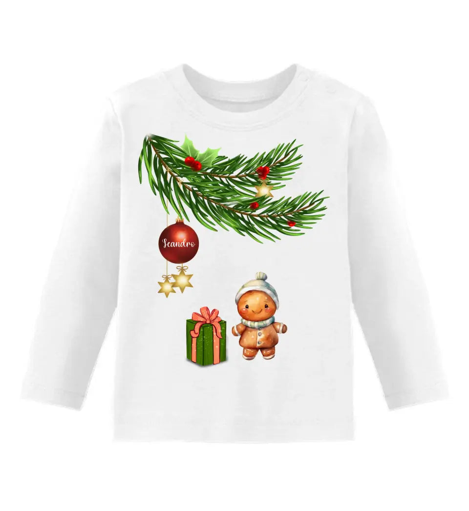 Premium Baby Pullover mit Lebkuchen Familie - Weihnachtsmotiv personalisierbar - Familienset  Lebkuchen Babymädchen Babyjunge