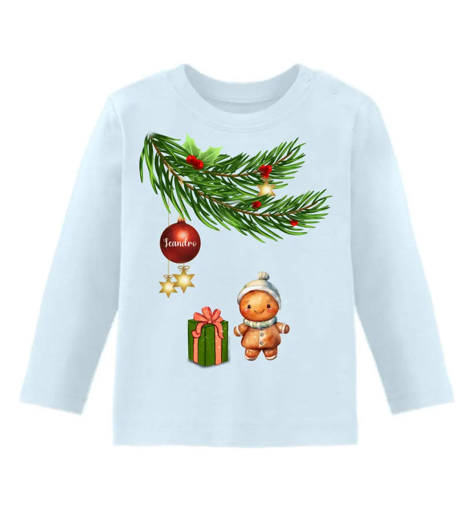 Premium Baby Pullover mit Lebkuchen Familie - Weihnachtsmotiv personalisierbar - Familienset  Lebkuchen Babymädchen Babyjunge