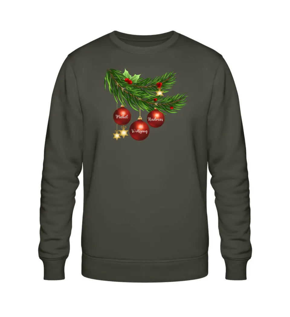 Weihnachten und Familie - Premium Sweatshirt Pullover personalisierbar bis zu 6 Namen