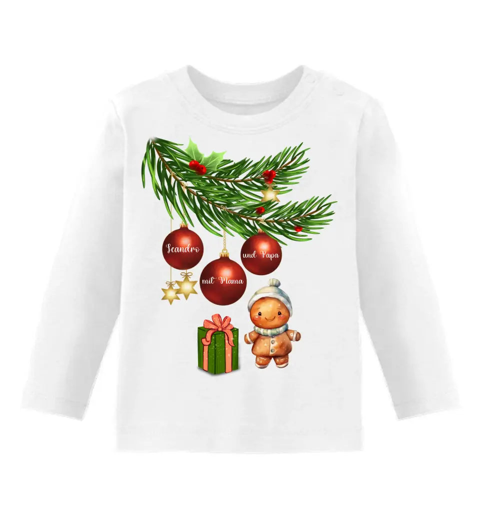 Premium Baby Pullover mit Lebkuchen Familie - Weihnachtsmotiv personalisierbar