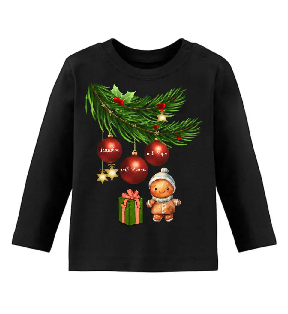 Premium Baby Pullover mit Lebkuchen Familie - Weihnachtsmotiv personalisierbar