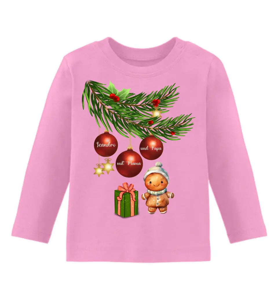 Premium Baby Pullover mit Lebkuchen Familie - Weihnachtsmotiv personalisierbar