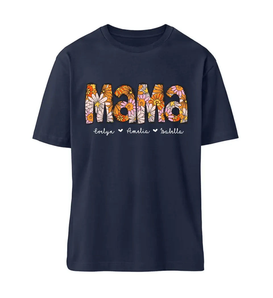 Mama Flor Premium T-Shirt mit bis 6 Namen personalisierbar