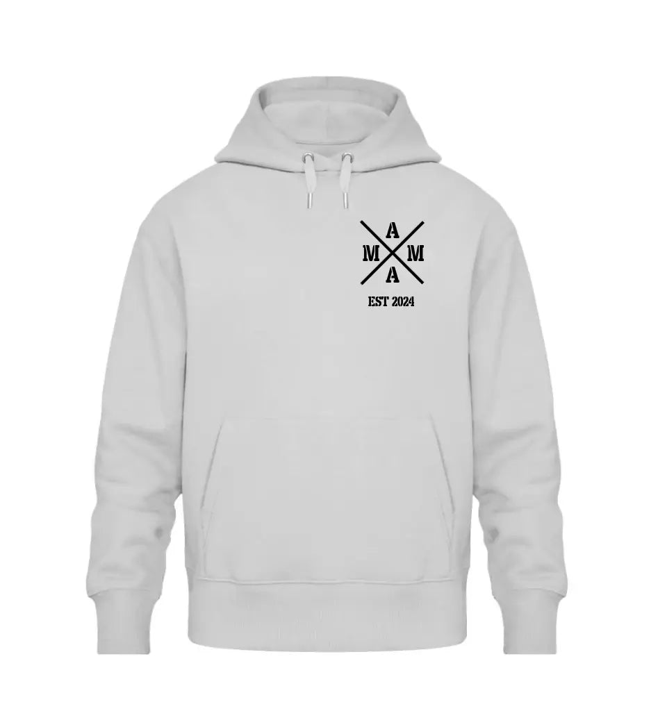 MAMA Cross Rosenfarben personalisierbar - PREMIUM Hoodie aus Biobaumwolle