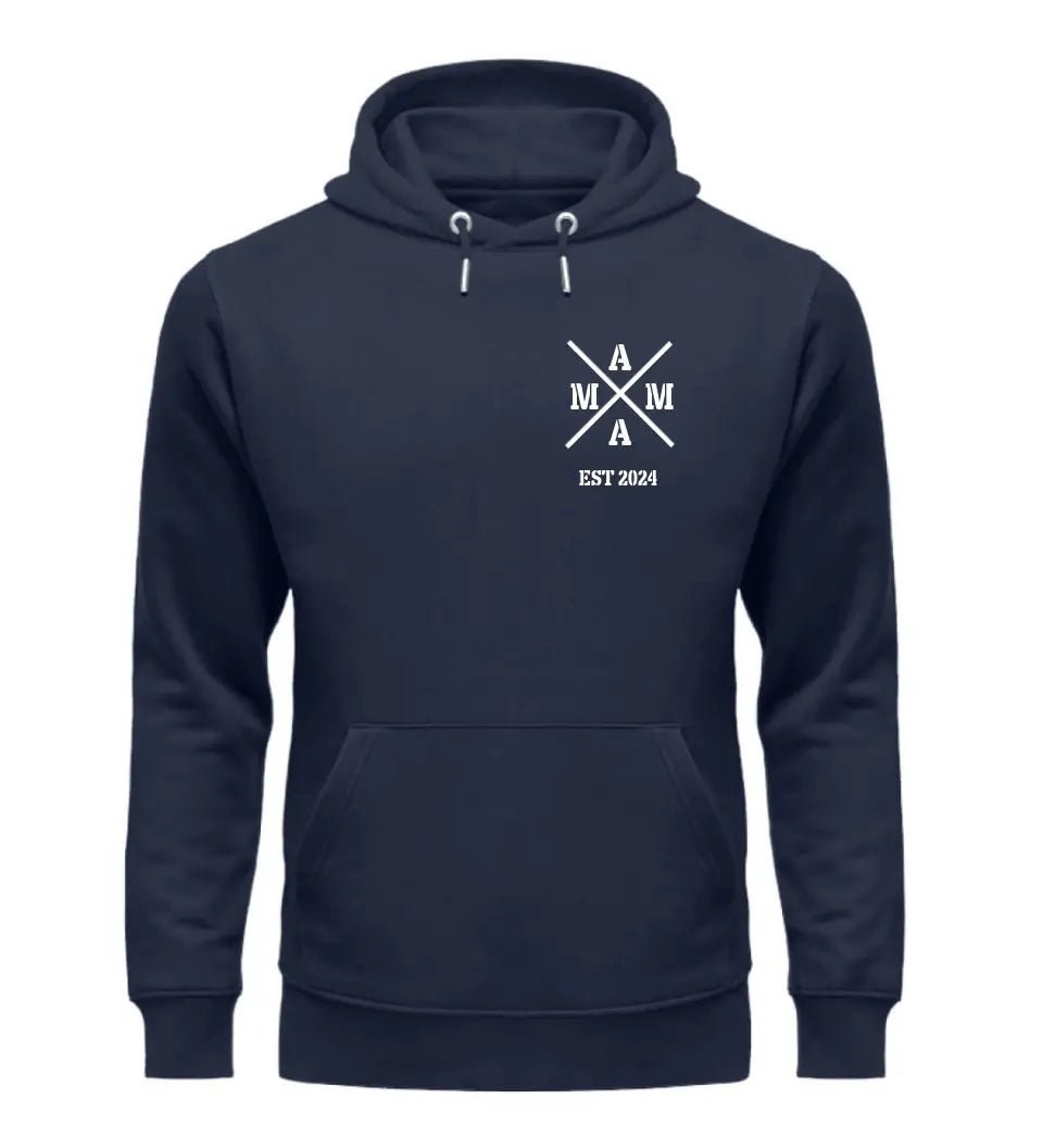 MAMA Cross Rosenfarben personalisierbar - PREMIUM Hoodie aus Biobaumwolle