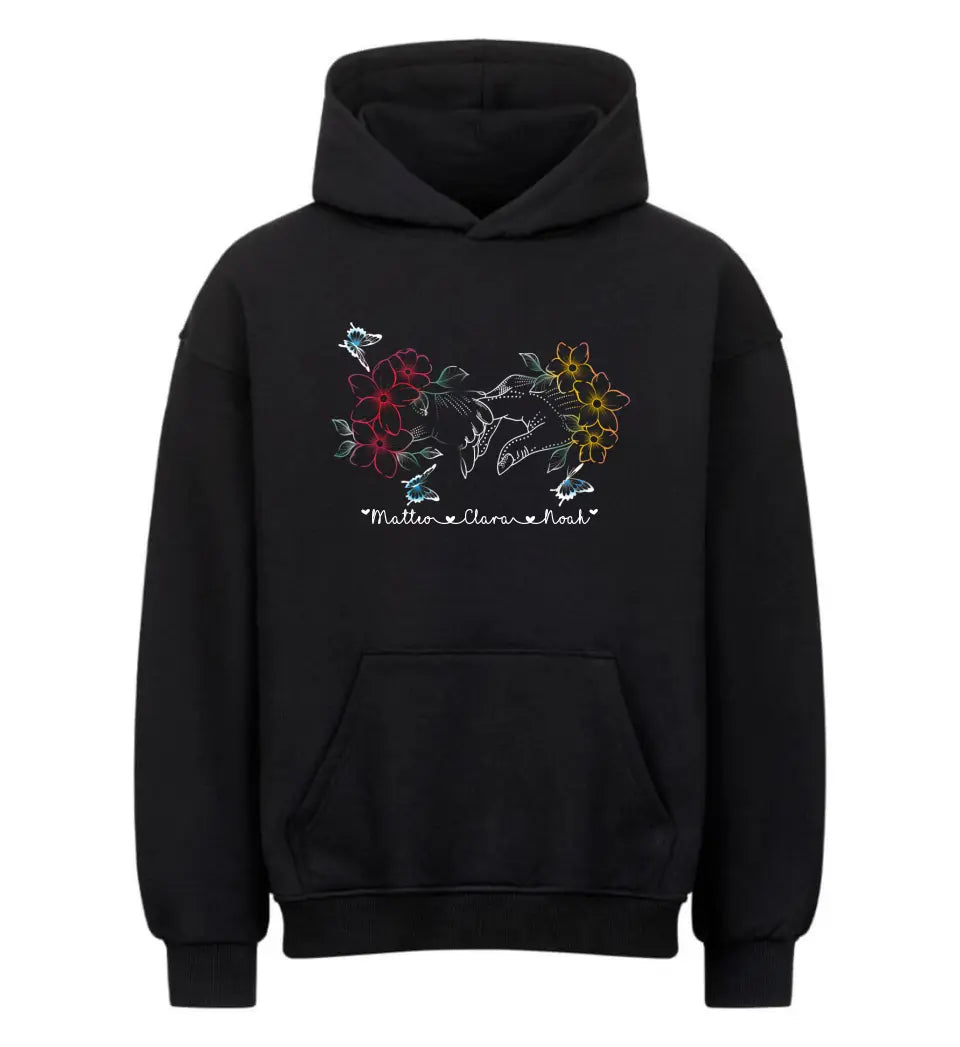 Blumenhände Hoodie Personalisierbar