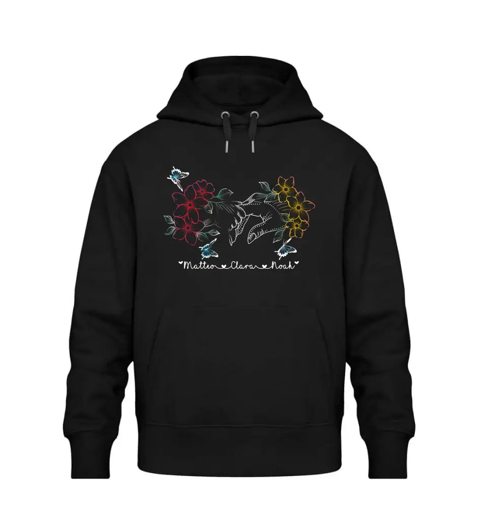 Blumenhände Hoodie Personalisierbar