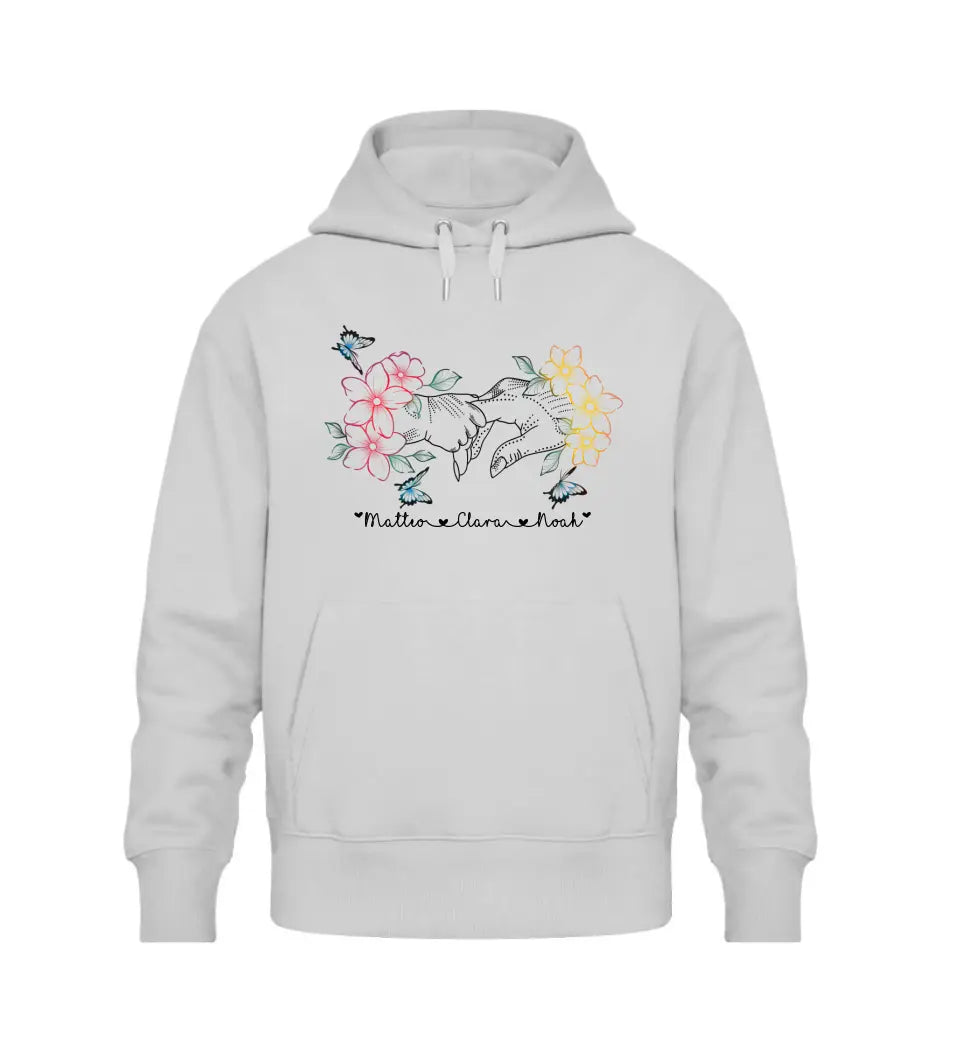 Blumenhände Hoodie Personalisierbar