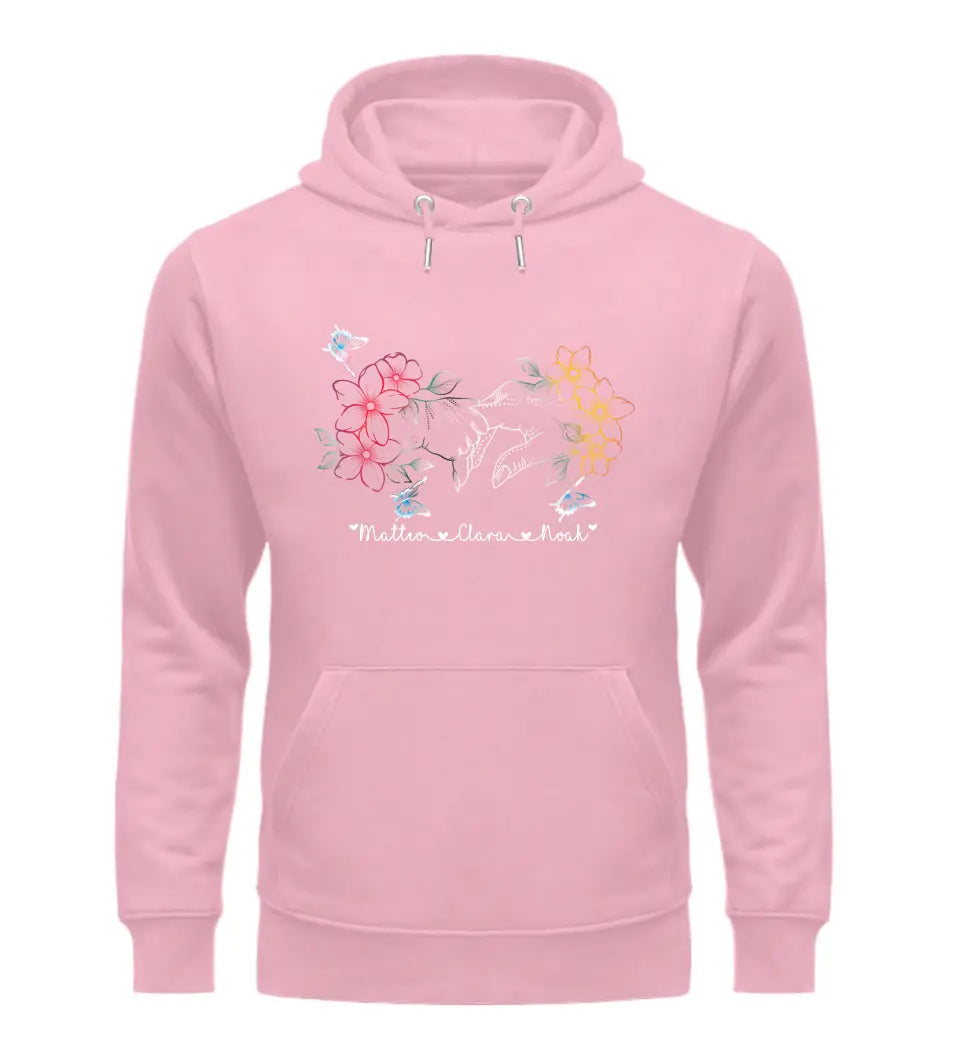 Blumenhände Hoodie Personalisierbar