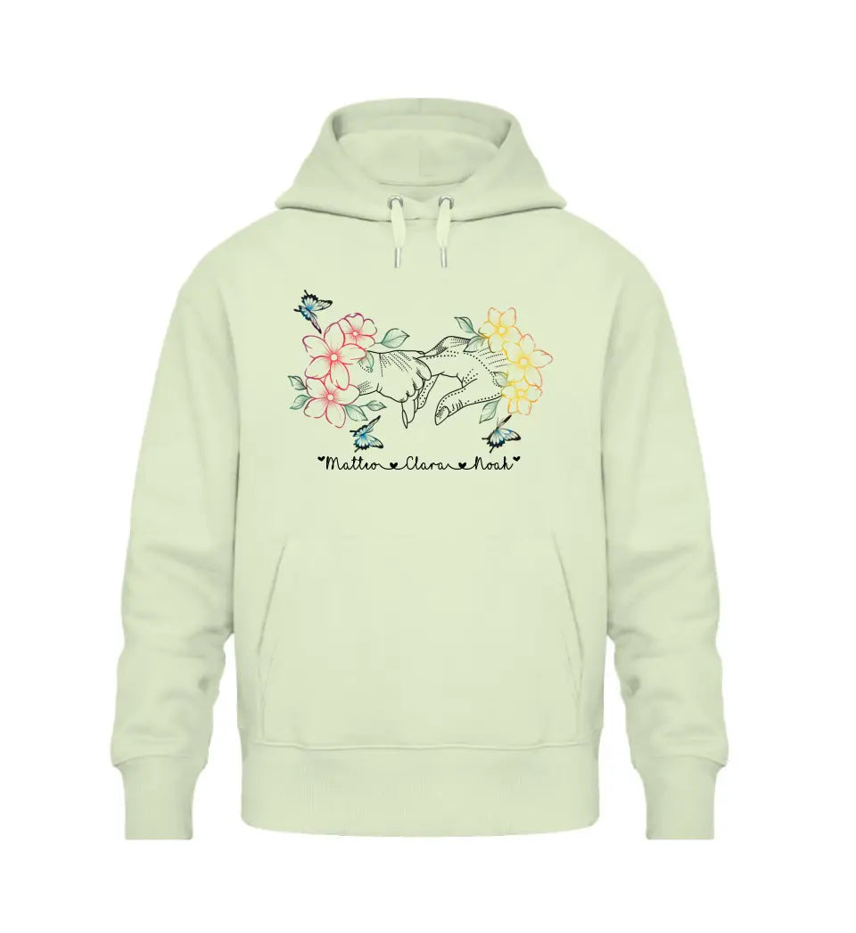 Blumenhände Hoodie Personalisierbar