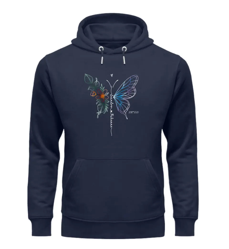 Schmetterling und Kindernamen Personalisierter Hoodie