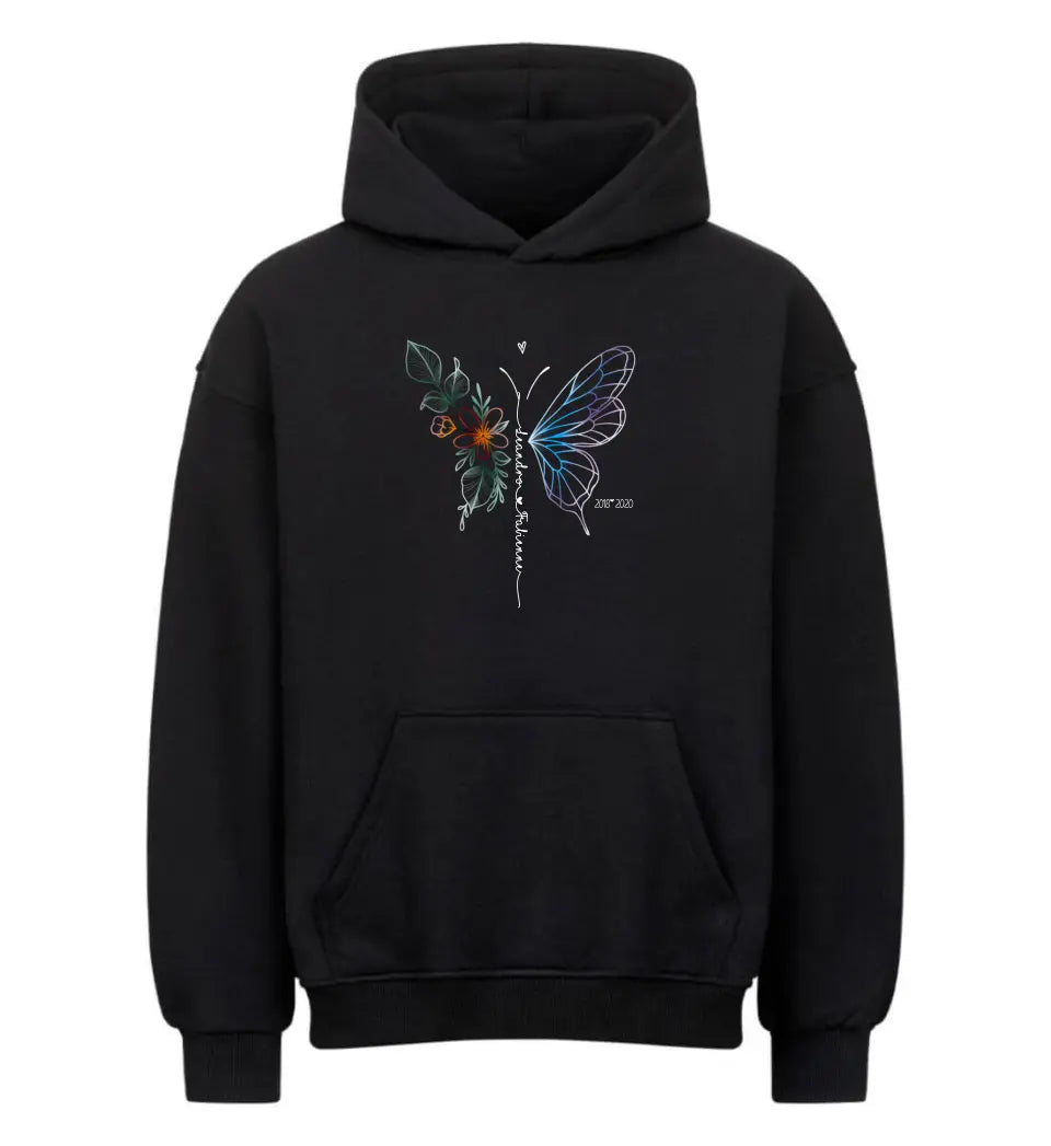 Schmetterling und Kindernamen Personalisierter Hoodie