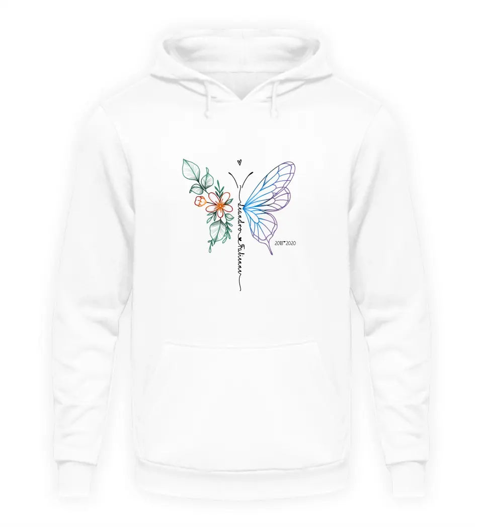 Schmetterling und Kindernamen Personalisierter Hoodie