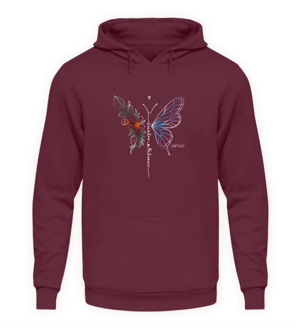 Schmetterling und Kindernamen Personalisierter Hoodie