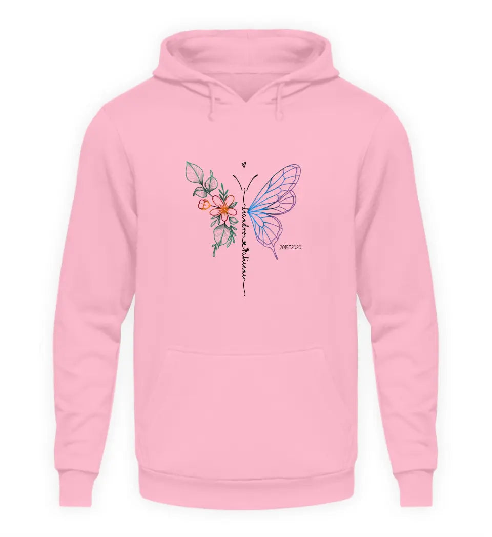 Schmetterling und Kindernamen Personalisierter Hoodie